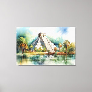 Chichen Itza, uitgerekt canvas print