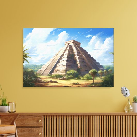 Chichen Itza, uitgerekt canvas print (Insitu (Woonkamer))