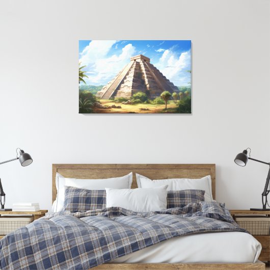 Chichen Itza, uitgerekt canvas print (Insitu (Slaapkamer))