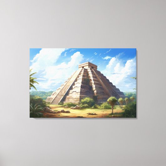 Chichen Itza, uitgerekt canvas print (Voorkant)