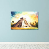 Chichen Itza, uitgerekt canvas print (Insitu (Houten vloer))