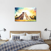 Chichen Itza, uitgerekt canvas print (Insitu (Slaapkamer))