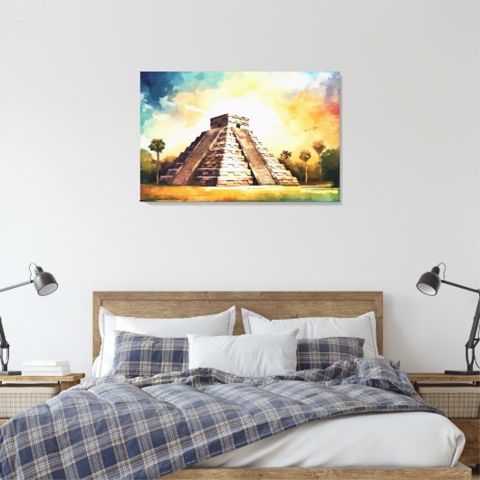 Chichen Itza, uitgerekt canvas print (Insitu (Slaapkamer))