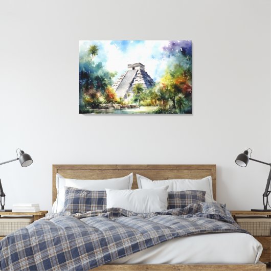 Chichen Itza, uitgerekt canvas print (Insitu (Slaapkamer))