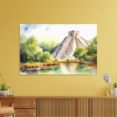 Chichen Itza, uitgerekt canvas print (Insitu (Woonkamer))
