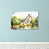 Chichen Itza, uitgerekt canvas print (Insitu (Houten vloer))