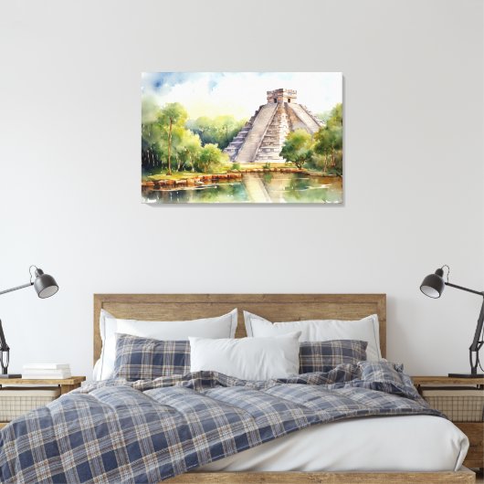 Chichen Itza, uitgerekt canvas print (Insitu (Slaapkamer))