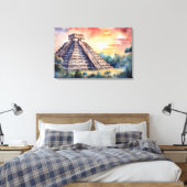 Chichen Itza, uitgerekt canvas print (Insitu (Slaapkamer))