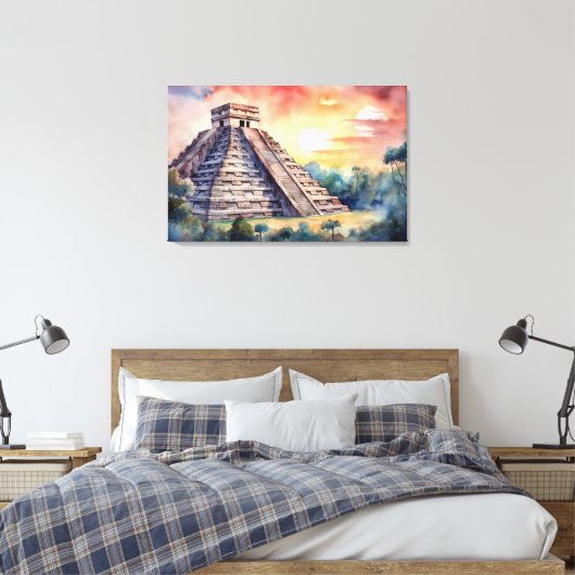 Chichen Itza, uitgerekt canvas print (Insitu (Slaapkamer))