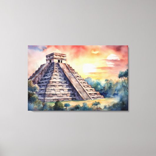 Chichen Itza, uitgerekt canvas print (Voorkant)