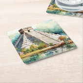 Chichen Itza, uitgerekt Kartonnen Onderzetters (Schuin)