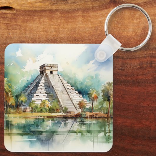 Chichen Itza, uitgerekt Sleutelhanger (Achterkant)