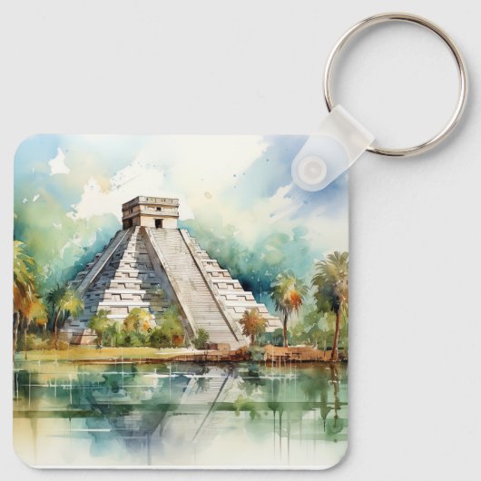 Chichen Itza, uitgerekt Sleutelhanger (Achterkant)