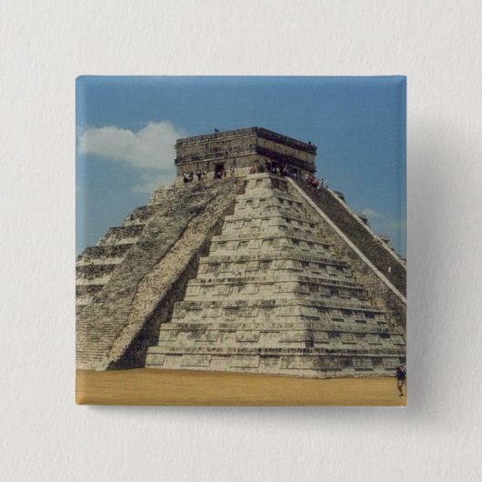 Chichen Itza Vierkante Button 5,1 Cm (Voorkant)