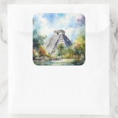 Chichen Itza Vierkante Sticker (Tas)