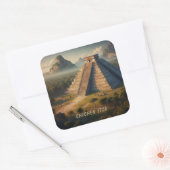 Chichén Itzá Yucatá Mexico Landschapsreizen Vierkante Sticker (Envelop)