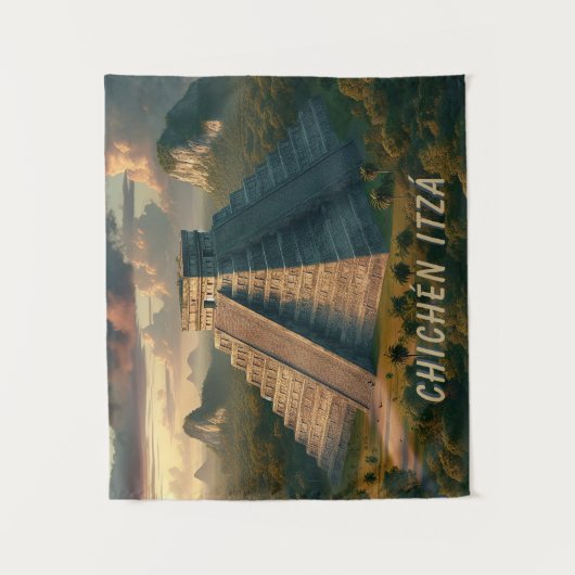 Chichén Itzá Yucatá Mexico Landschapsreizen Wandkleed (Voorkant)