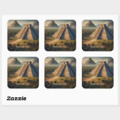 Chichén Itzá Yucatán Mexico Landschap Reizen Vierkante Sticker (Vel)