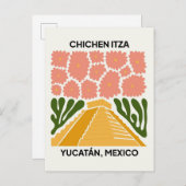 Chichen Itza Yucatan Mexico reizen bloemsierkunst Briefkaart (Voorkant / Achterkant)