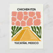 Chichen Itza Yucatan Mexico reizen bloemsierkunst Briefkaart (Voorkant)