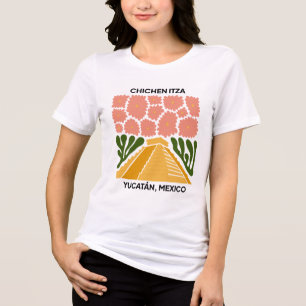 Chichen Itza Yucatan Mexico reizen bloemsierkunst Tri-Blend Shirt