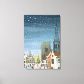 Chichester Cathedral A Snow Scene Canvas Afdruk (Voorkant)