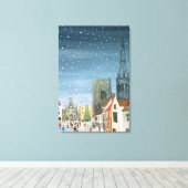Chichester Cathedral A Snow Scene Canvas Afdruk (Insitu (Houten vloer))