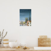 Chichester Cathedral A Snow Scene Poster (Keuken)