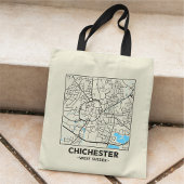 Chichester, West Sussex City Map Tote Bag