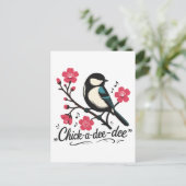 Chick-a-dee-dee-dee mezenogelroep briefkaart (Staand voorkant)