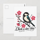 Chick-a-dee-dee-dee mezenogelroep briefkaart (Voorkant / Achterkant)