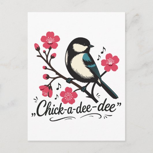 Chick-a-dee-dee-dee mezenogelroep briefkaart (Voorkant)