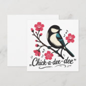 Chick-a-dee-dee-dee mezenogelroep kaart (Voorkant / Achterkant)