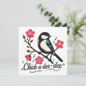 Chick-a-dee-dee-dee mezenogelroep kaart (Staand voorkant)