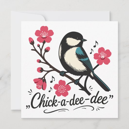 Chick-a-dee-dee-dee mezenogelroep kaart (Voorkant)