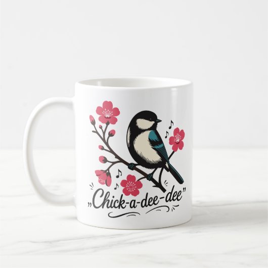 Chick-a-dee-dee-dee mezenogelroep koffiemok (Links)