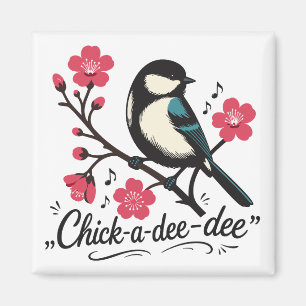 Chick-a-dee-dee-dee mezenogelroep magneet