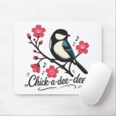 Chick-a-dee-dee-dee mezenogelroep muismat (Met muis)