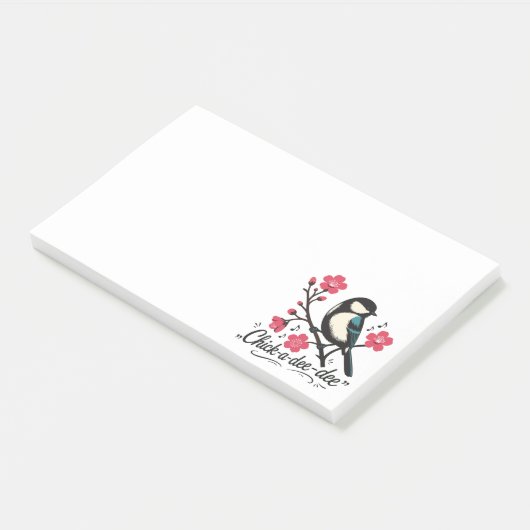 Chick-a-dee-dee-dee mezenogelroep post-it® notes (Schuin)