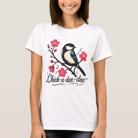 Chick-a-dee-dee-dee mezenogelroep t-shirt (Voorkant)