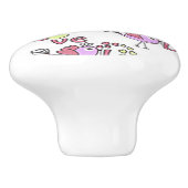 Chick-a-Dee Love Ceramic Door Knob Keramische Knop (Zijkant)