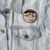 Chick-a-Dee met maretak Ronde Button 5,7 Cm (In situ)