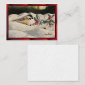 Chick-a-Dee met Mistletoe Postard stijl (Blank) Advieskaart (Voorkant / Achterkant)