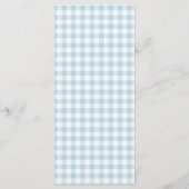 Chick And Pastel Eggs Blue Gingham Easter Brunch Menu (Achterkant)