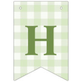 Chick And Pastel Eggs Happy Easter Green Gingham Vlaggetjes (Derde vlag)