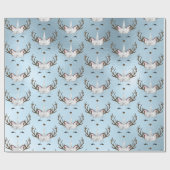 Chick baby blue unicorn rendierpatroon cadeaupapier (Vlak)
