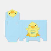 Chick Baby shower Blue Bedankdoosjes (Uitgevouwen)