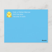 Chick Baby shower Blue Briefkaart (Achterkant)
