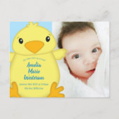 Chick Baby shower Blue Briefkaart (Voorkant)