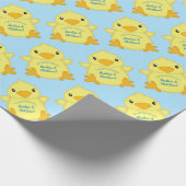 Chick Baby shower Blue Cadeaupapier (Hoek)